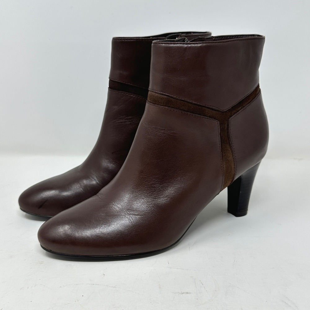 LRL Ralph Lauren Women Boots 6B Sade Brown Leather Suede Ankle Classic Old Money